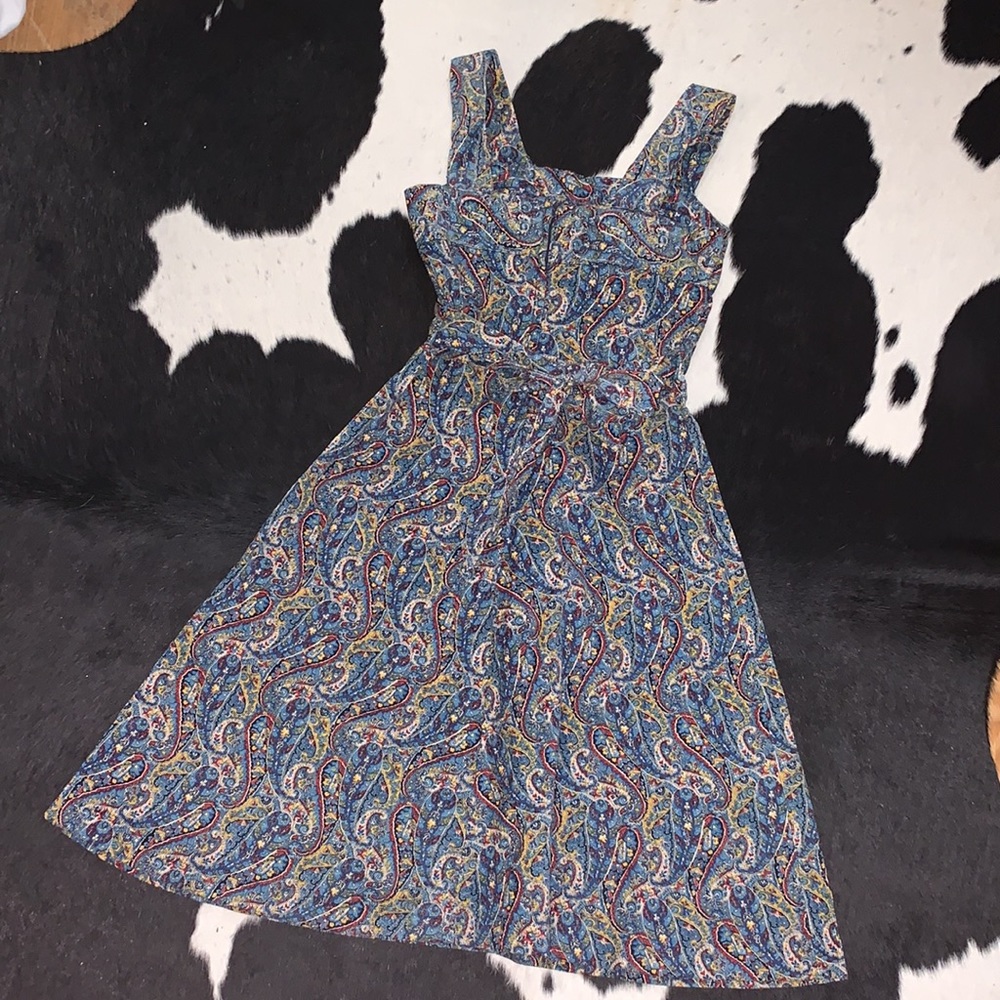 Vintage 1970’s paisley dress, xs fit - Picture 11 of 12